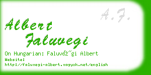 albert faluvegi business card